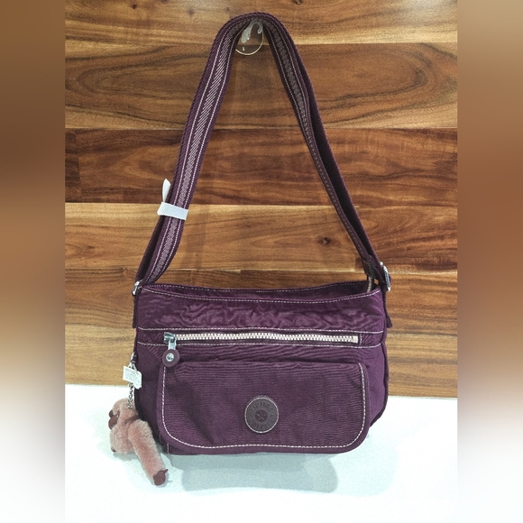 KIPLING BAG CROSSBODY PLUM/PINK COLOR MEDIUM SYRO NEW